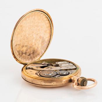 Pocket watch, 14K gold, hunter, 55 mm.