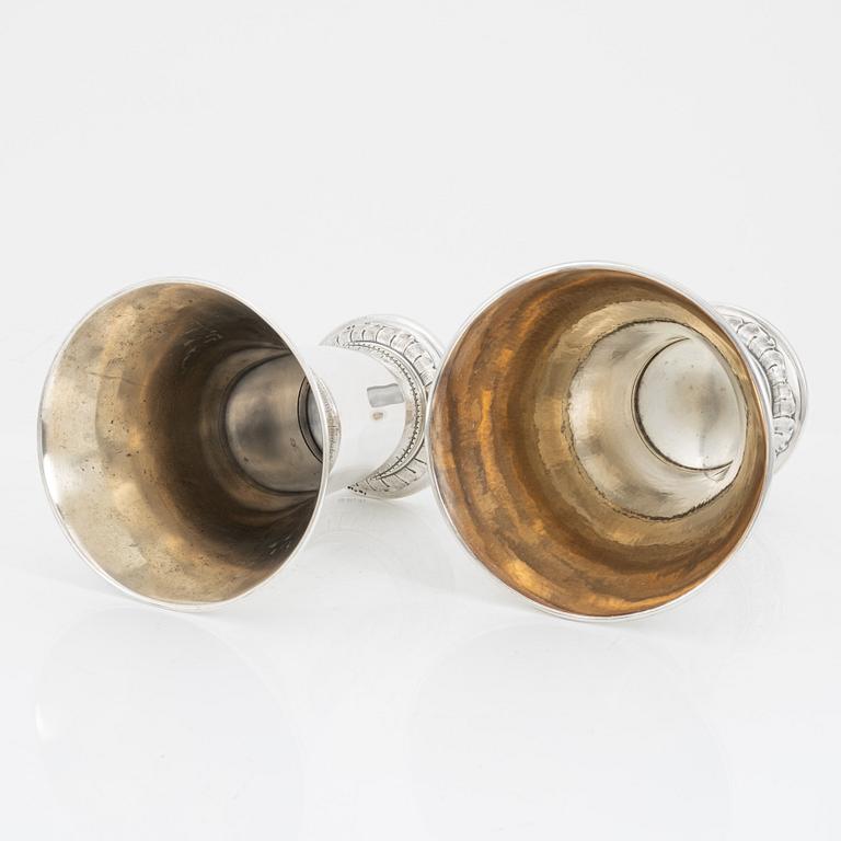 Bägare 2 st, silver, GAB, Stockholm, 1921 och 1944.
