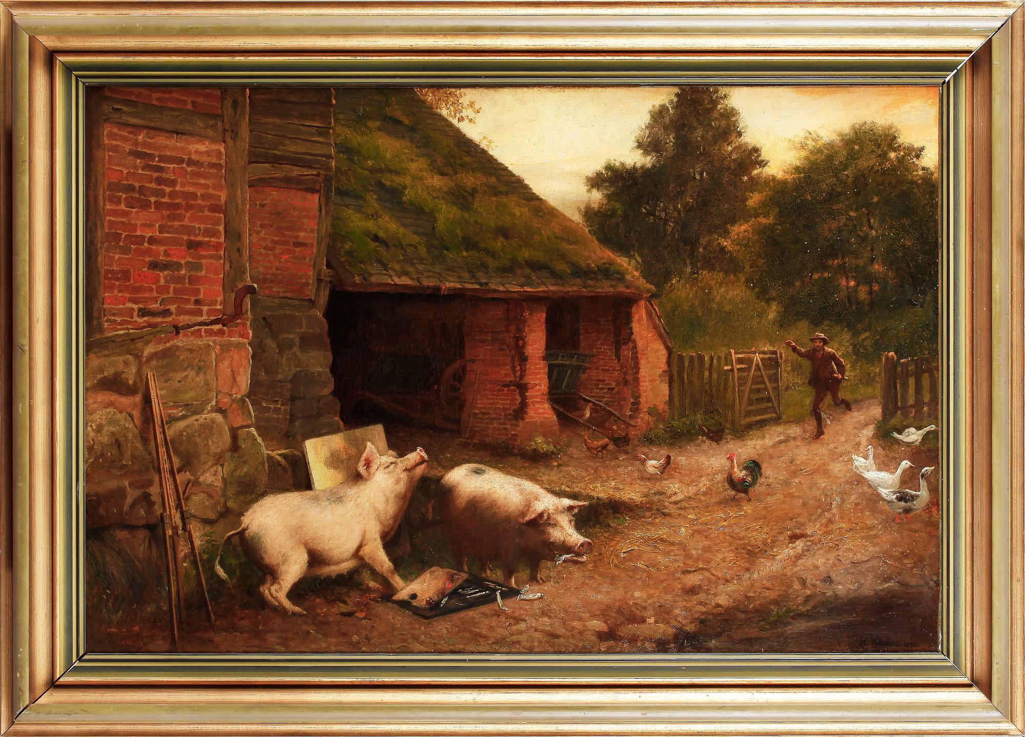 OKÄND KONSTNÄR, olja på duk. Bär sign och dat 1896.