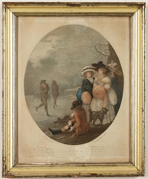 GRAVYRER. 12 st, England 1800-tal.