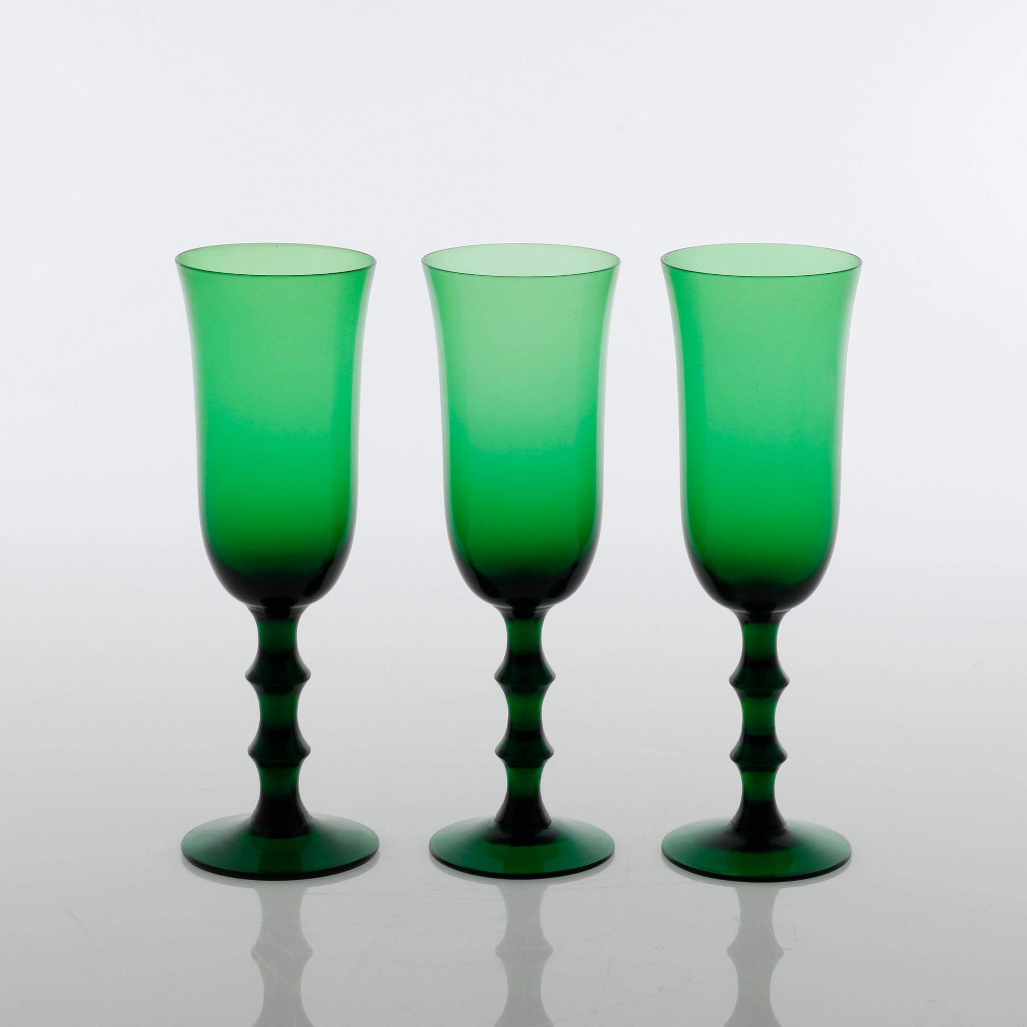 SIMON GATE, glas, 12 st, "Salut", Orrefors, 1900-tal.