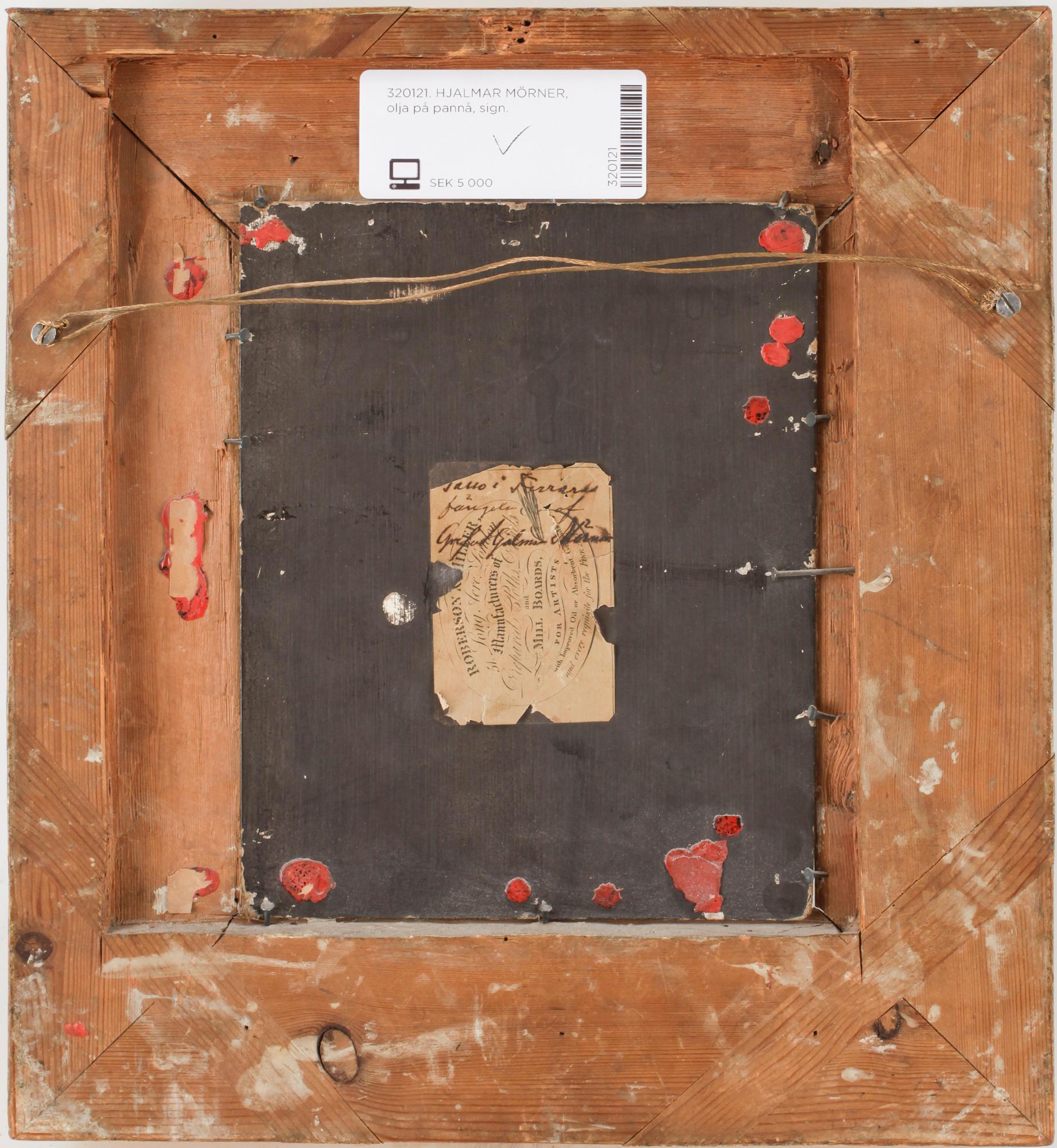 HJALMAR MÖRNER, olja på pannå, sign.