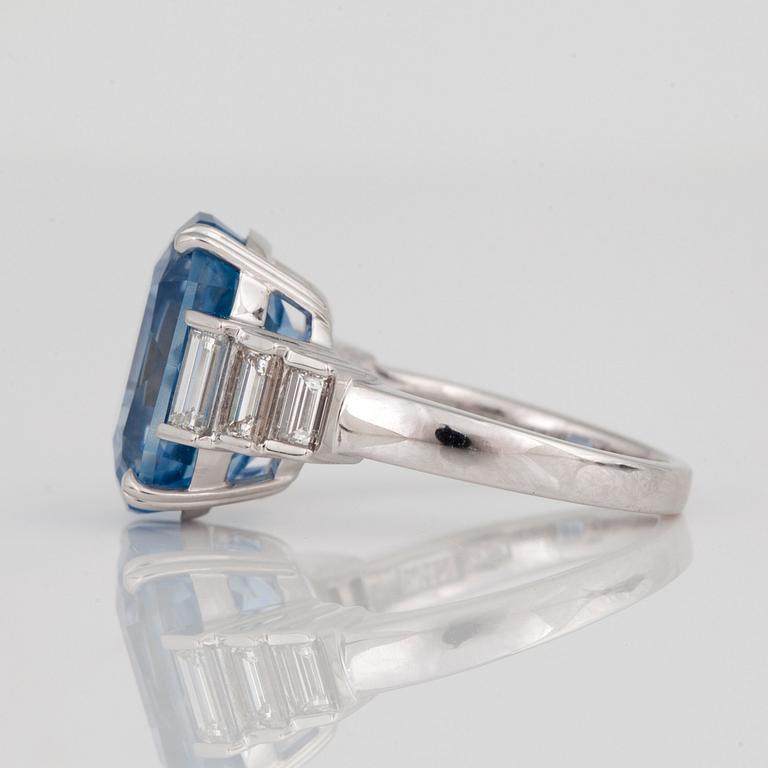 An unheated sapphire and diamond ring.