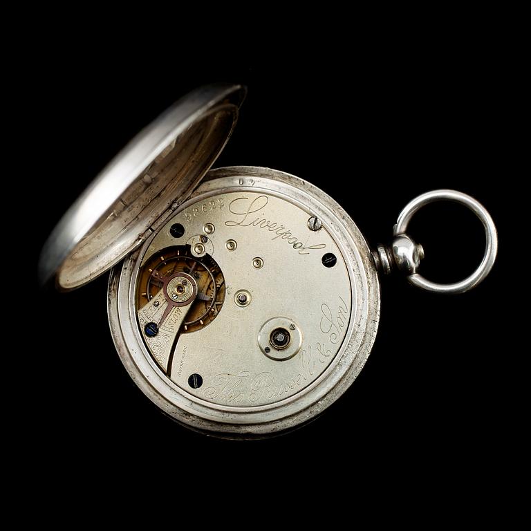 FICKUR, 3 st, silver, bl a England, 1800-tal.