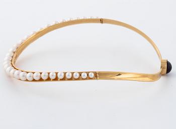 A amethyst and cultured pearl necklace by Karl-Erik Palmberg, Alton, Falköping, 1968.