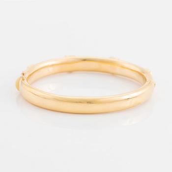 Armring 18K guld med hjärtformade citriner och runda briljantslipade diamanter, David Morris.