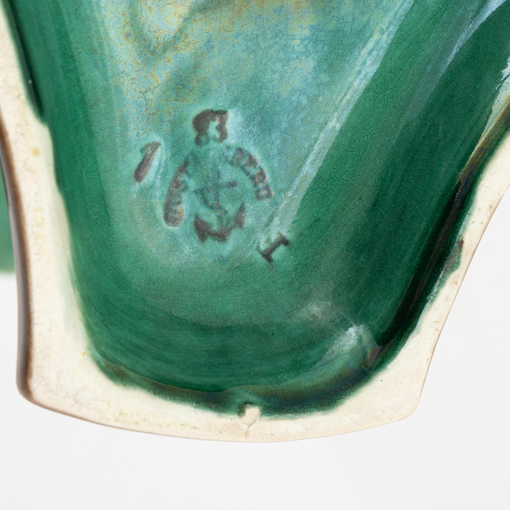 A majolica tazza, Gustafsberg, around the year 1900.