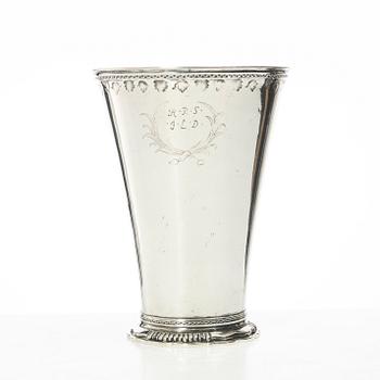 Two Swedish silver beakers, 18th century.