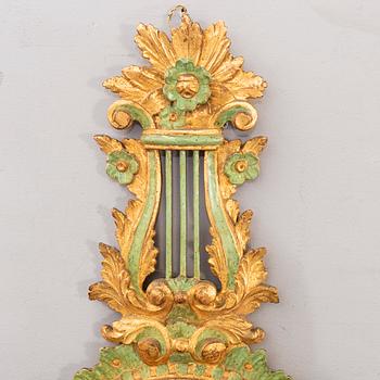 An md 20th century wood mirror from Paoletti, Firenze Italy.