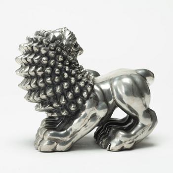 Anna Petrus, An Anna Petrus pewter sculpture of a lion for Svenskt Tenn, Stockholm 1972.