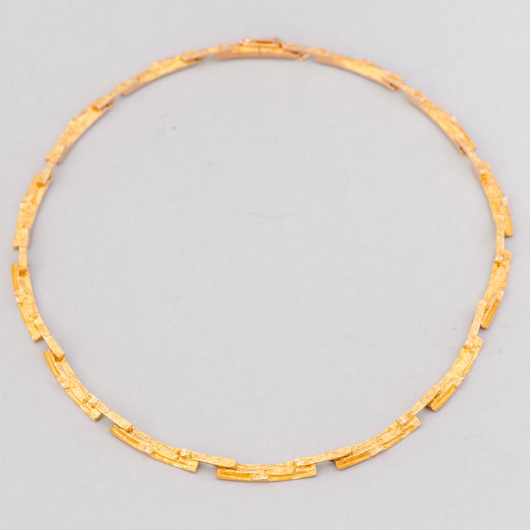 BJÖRN WECKSTRÖM, COLLIER, "Tundra", 14K guld. Lapponia 1979.