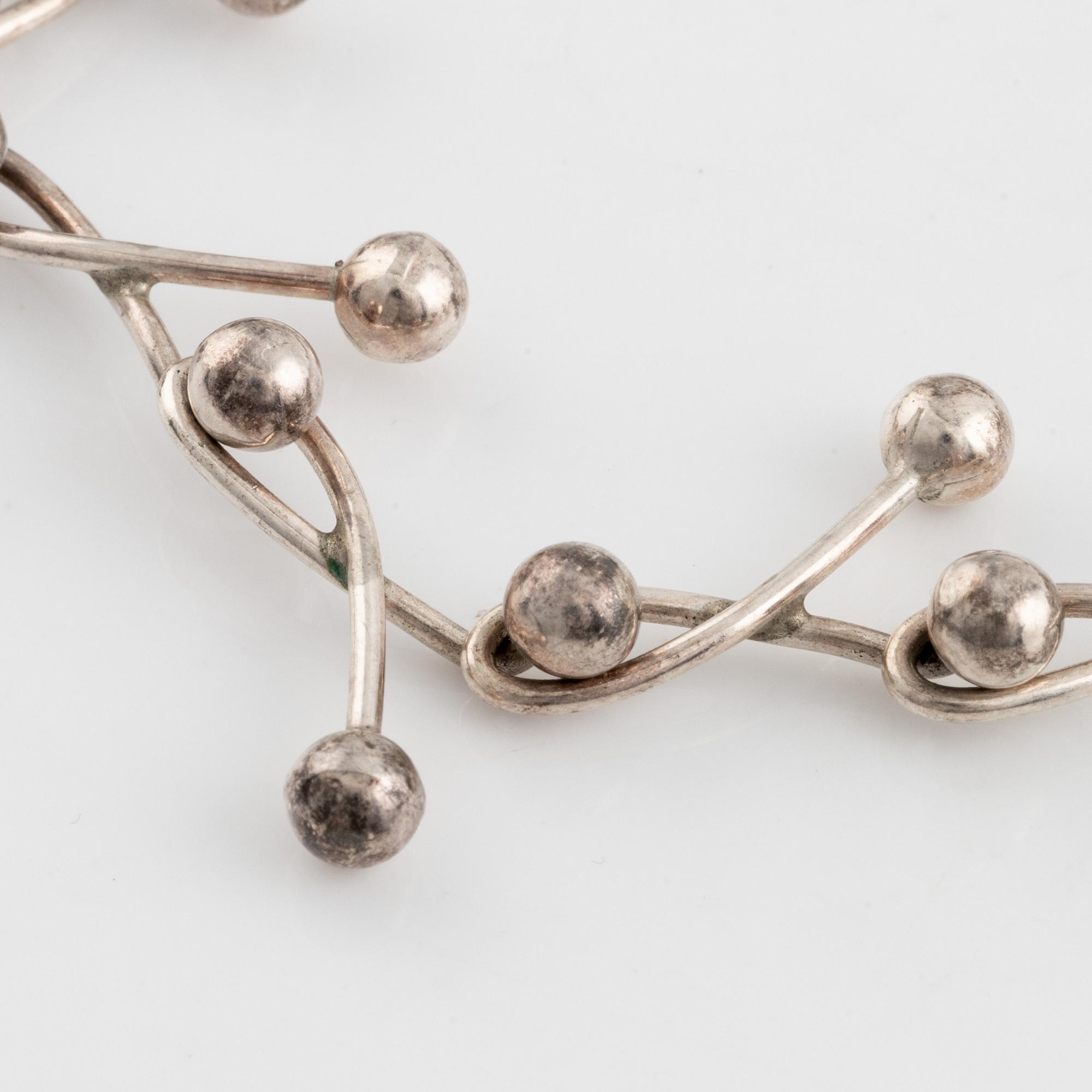 Niels Erik From. Collier samt armband, silver.