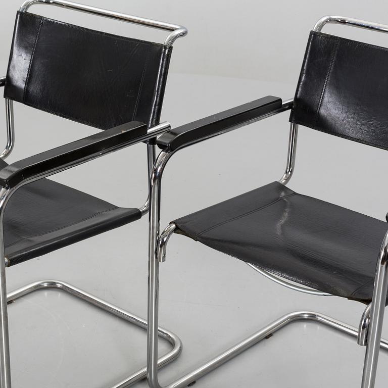 A SET OF 4 MARCEL BREUER B34 ARMCHAIRS, THONET .