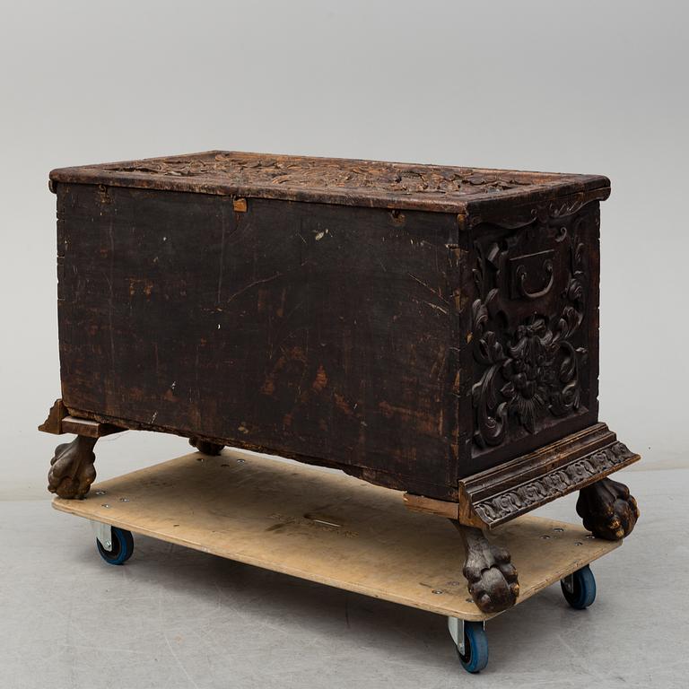 A Baroque style oak chest.