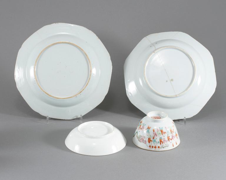 PARTI PORSLIN, 8 delar, Kina, 1700, 1800 och 1900-tal.