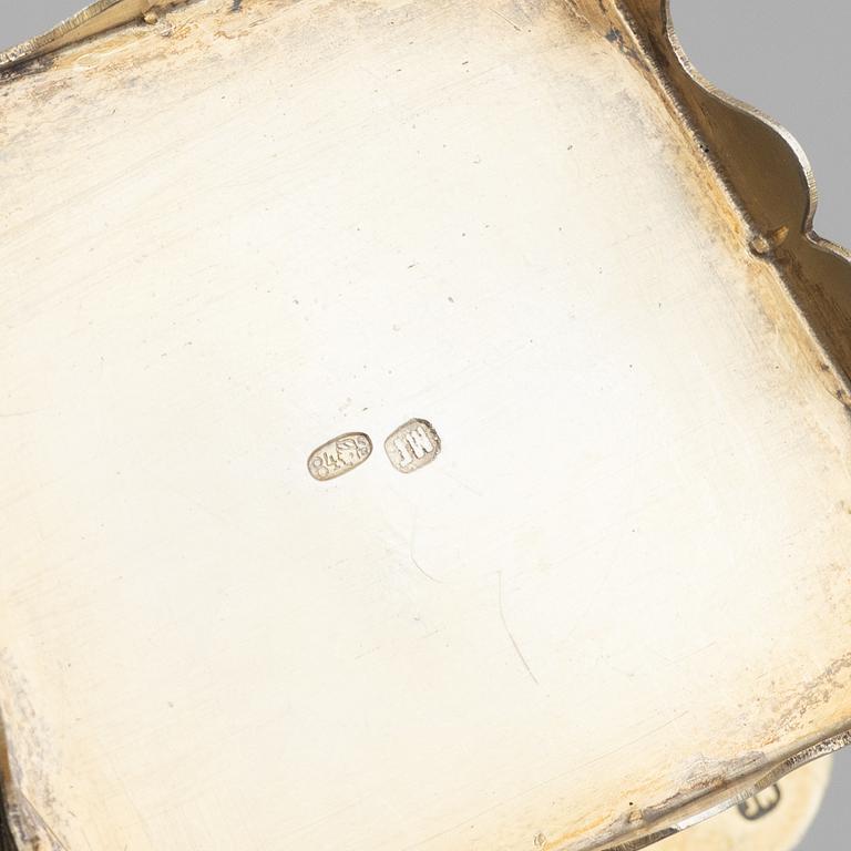 Saltstol, silver, kontrollmästarstämplar Ivan Lebedkin, Moskva, Ryssland 1898-1914.