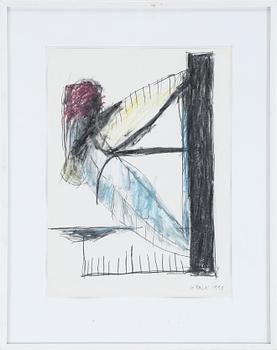 Gunnar Falk · GUNNAR FALK, blandteknik på papper, signerad
och daterad 1990.