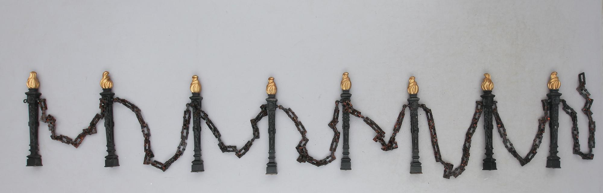 BALUSTRAD, 8 delar, järn, 1900-talets första hälft.