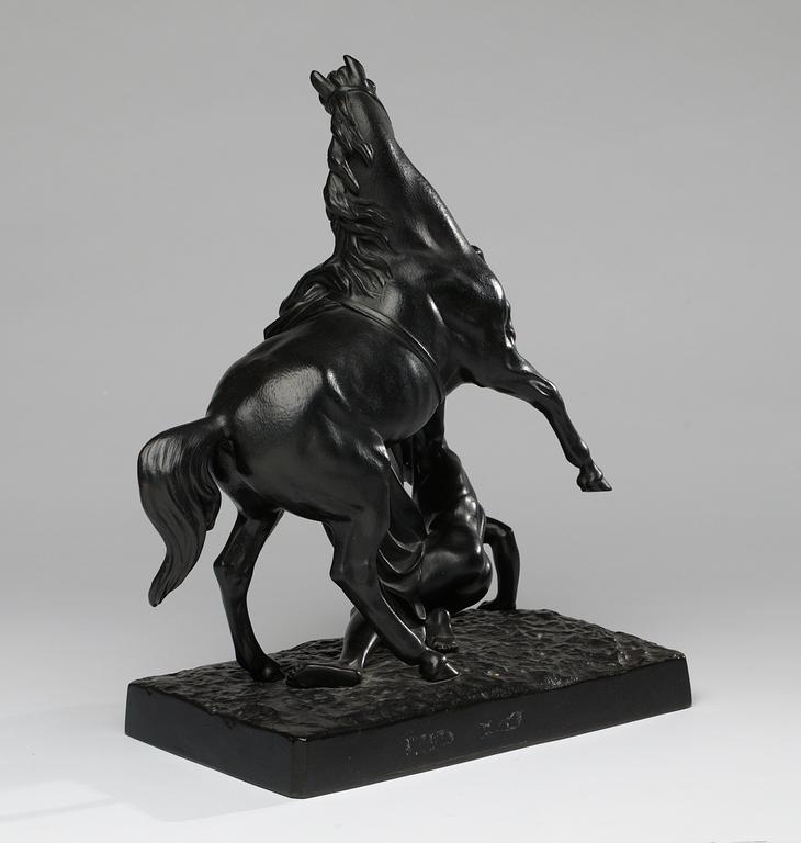 Petr Klodt Efter, Stegrande häst och mansfigur.