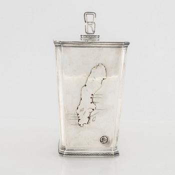 A Swedish Silver Lidded Jar, mark of Tore Eldh, Ceson, Gothenburg 1949.