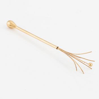 Champagne whisk, 18K gold,