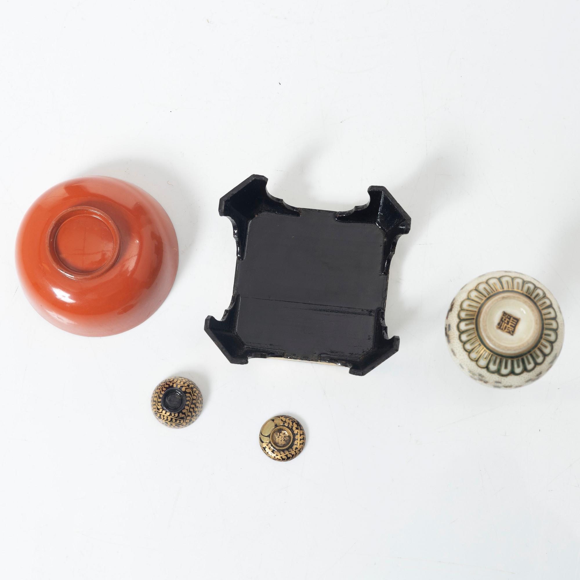 Parti, lack och porslin. Japan, Meiji (1868-1912).