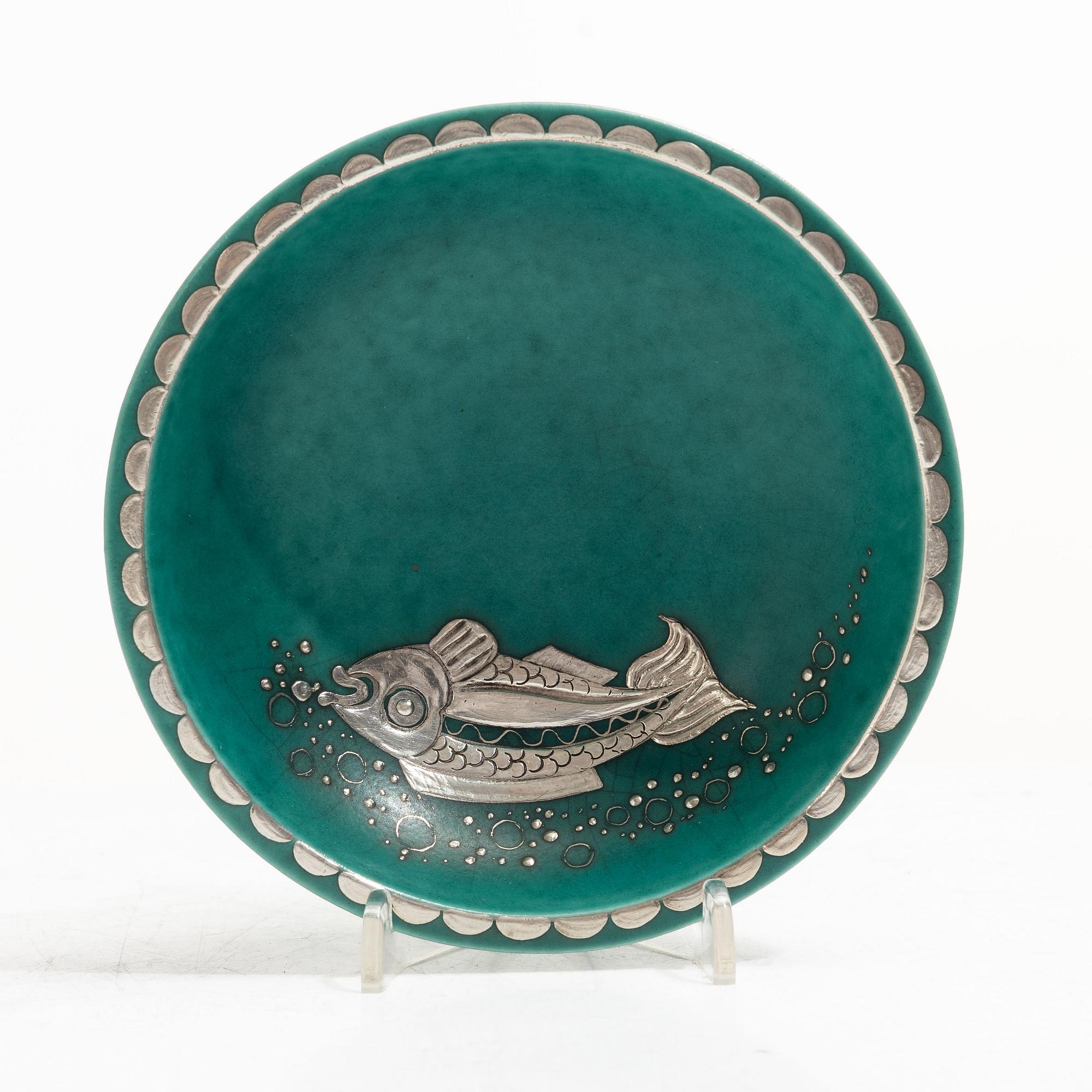 Wilhelm Kåge, Collection, 7 pieces, “Argenta”, Gustavsberg.
