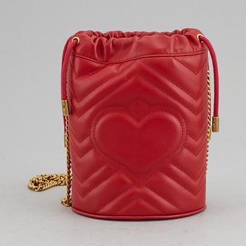 GUCCI, 'Marmont leather bucket bag'.