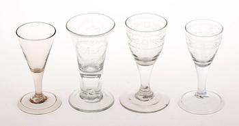 SNAPPSGLAS, 4 st, glas, 17-1800-tal.