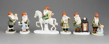 FIGURINER, 6 st, porslin, efter Jenny Nyström, utgivna av Kalmar Läns Museum.