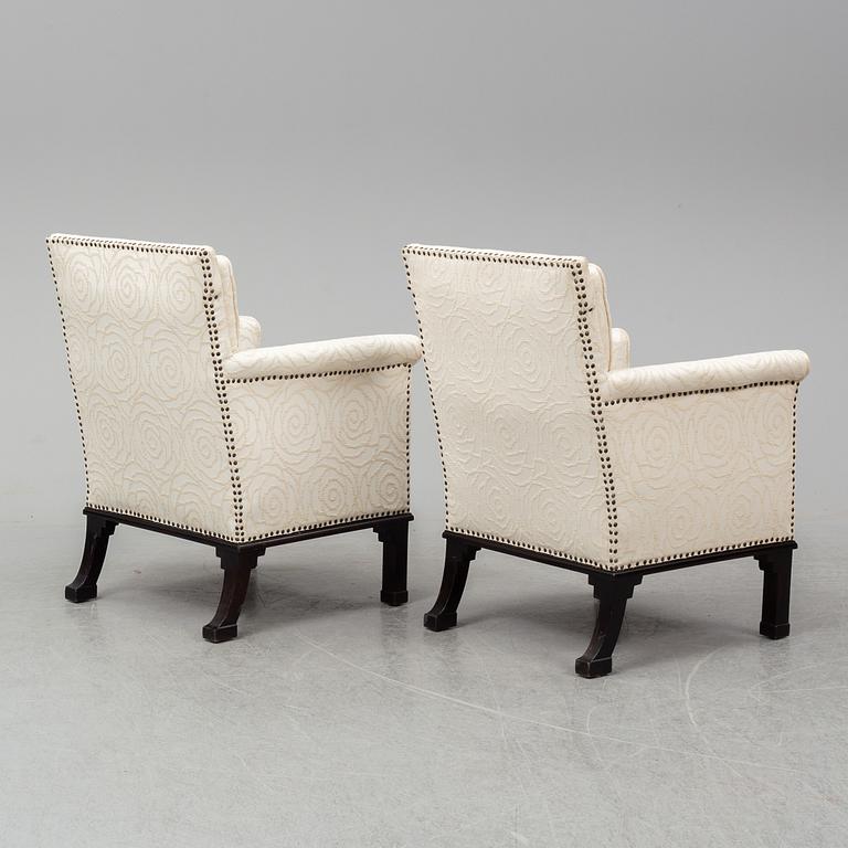 OTTO SCHULZ, tillskrivna. Fåtöljer, ett par, 1900-talets första hälft.