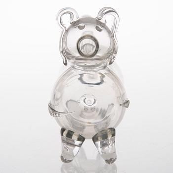 A Glass Dog Decanter.