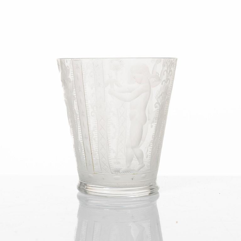 Edward Hald, bägare, Orrefors, 1926.