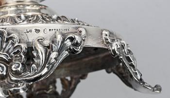 UPPSATSSKÅL, silver, senempire/nyrokoko, Zethelius, Stockholm 1841. Vikt ca 990 gram.