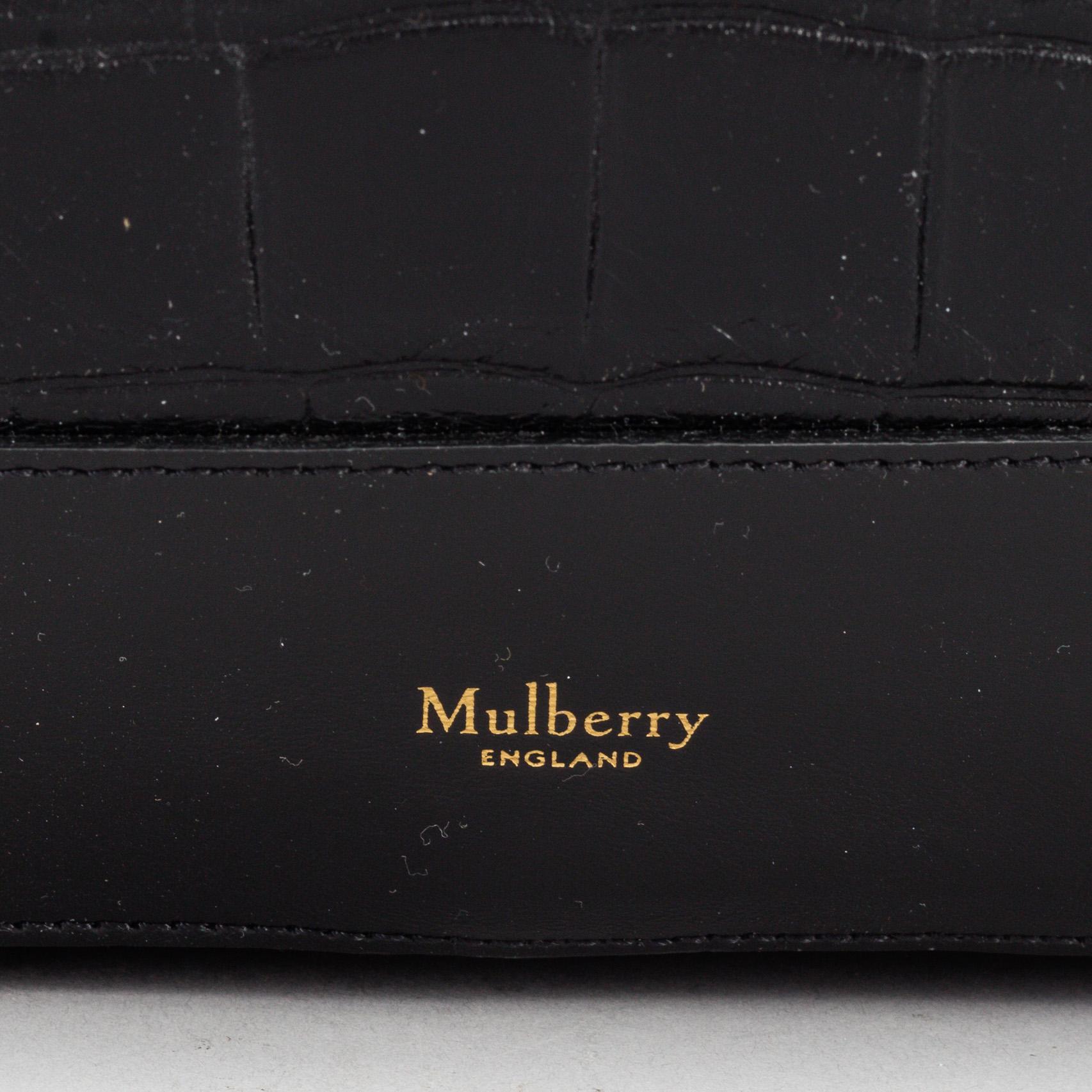 MULBERRY, a black leather 'Marloes' hobo bag.