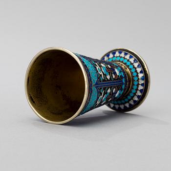 BEAKER, silver and cloisonné enamel, Nikolai Zverev, Moscow ca 1900.