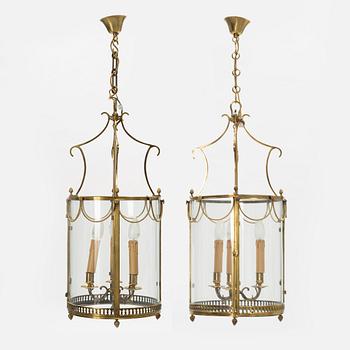 A pair of Gustavian style lanterns, late 20th century.