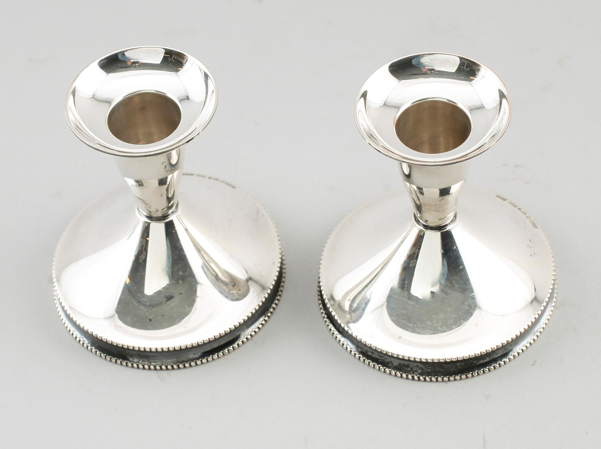 LJUSSTAKAR, 1 par, silver, Tesi, Göteborg 1978.