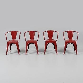 STOLAR, 4 st, Tolix, "A56", Frankrike, 1900-talets mitt.