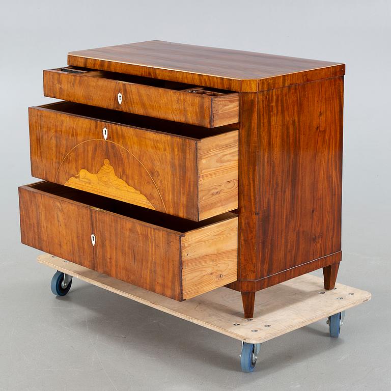 BYRÅ, empir, J. A. Åkerman, etikettsignerad, Göteborg, daterad 1819.