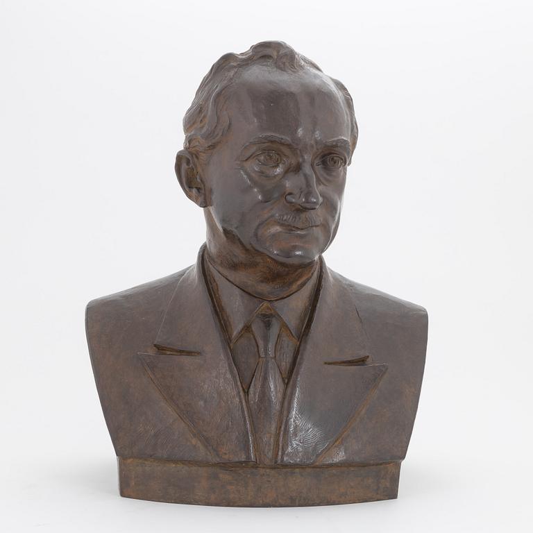 Carl Eldh, byst, brons, signerad och daterad -48.