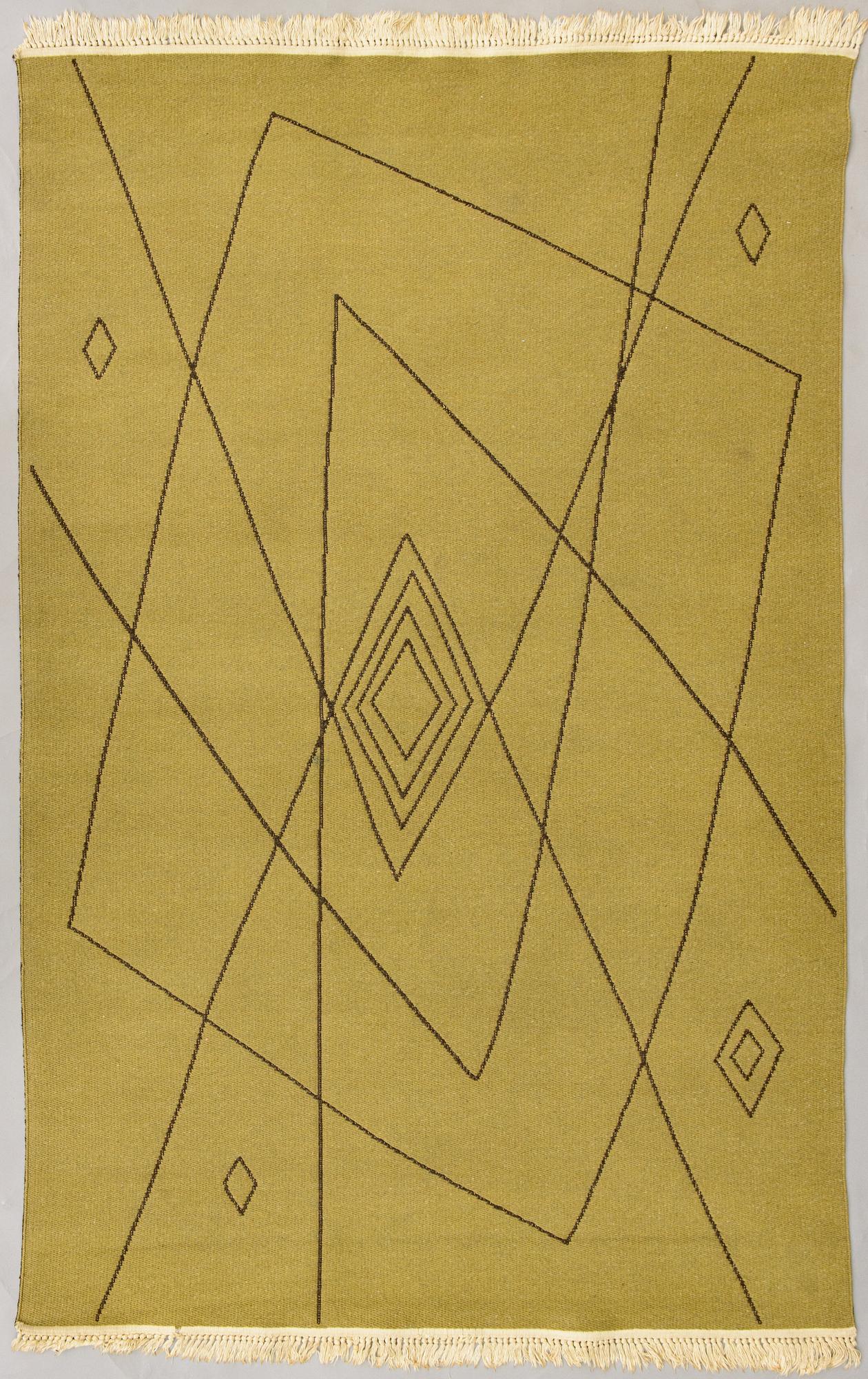 A 1950s Finnish flat weave carpet. Circa 240x150 cm.