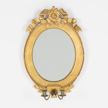 A Gustavian mirror sconce, Sweden, late 18th century.