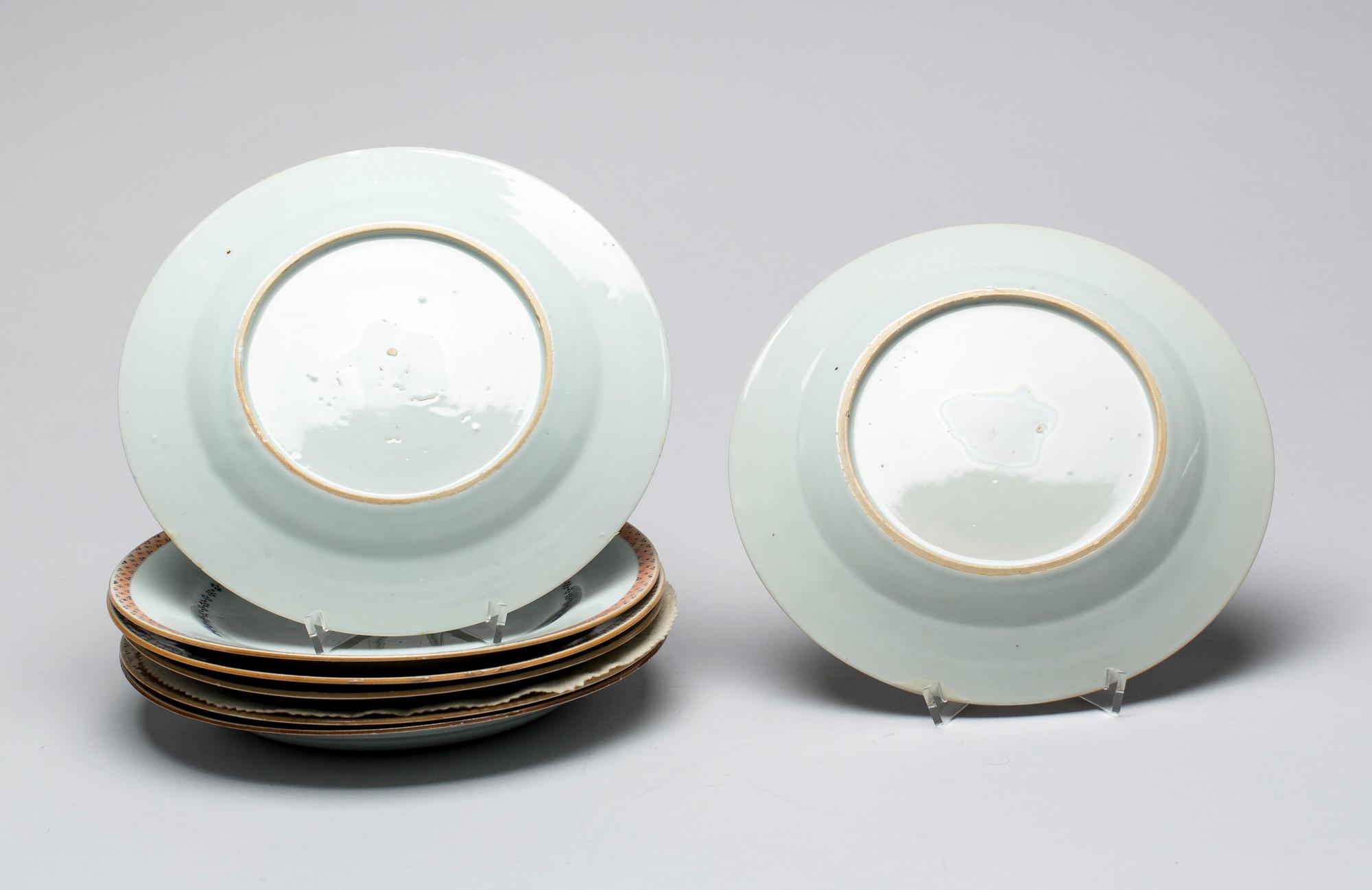 TALLRIKAR, 7 st, Kina Qianlong (1736-1795).