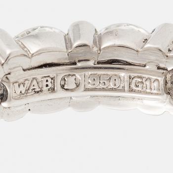 W.A. Bolin ring full eternity band in platinum set with round brilliant-cut diamonds.