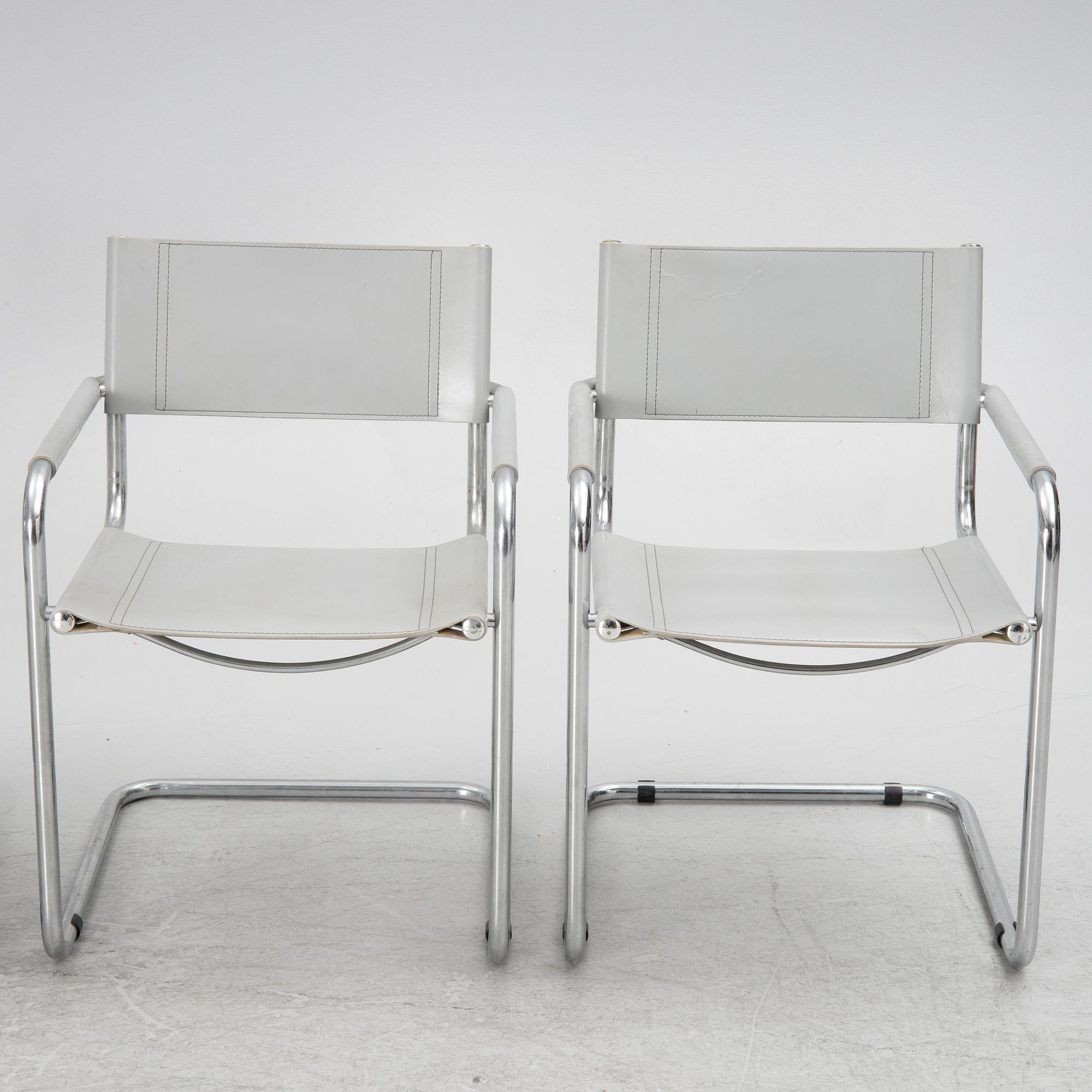 Four chairs, probably Italy, 1980s.