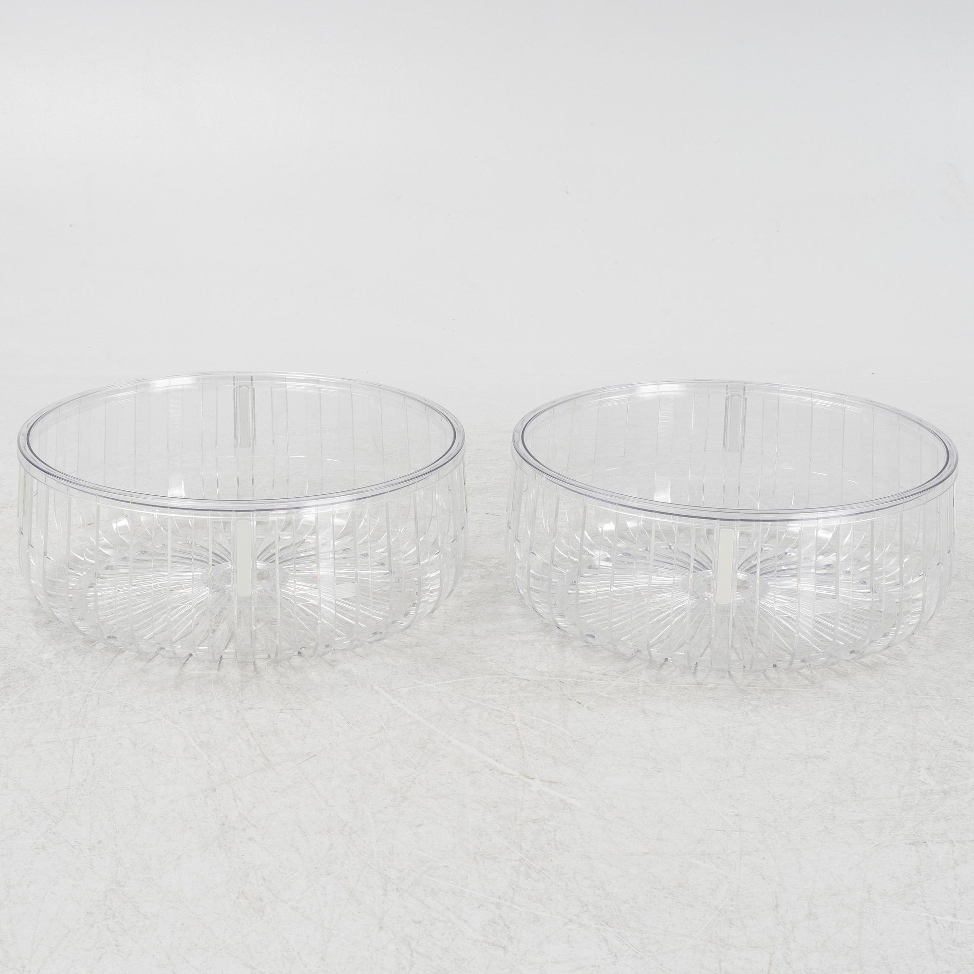 Ronan & Erwan Bouroullec, a pair of 'Panier' coffee tables, Kartell.