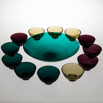 SKÅL SAMT DESSERTSKÅLAR, 12 st, glas, Riihimäen Lasi Oy.