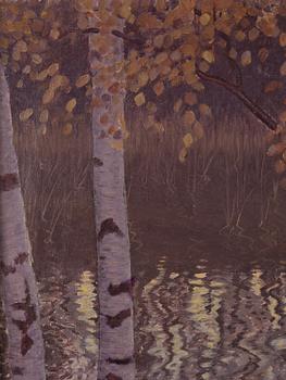 Gustaf Fjæstad, "Skvalpigt vatten i en vik" ("Moving water in a bay").