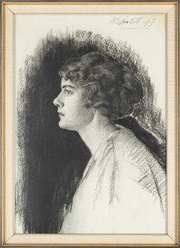 EDWARD BARNARD LINTOTT, kolteckning, signerad och daterad 1907.